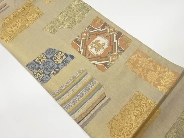 JAPANESE FUKURO OBI / WOVEN FLOWER ARABESQUE